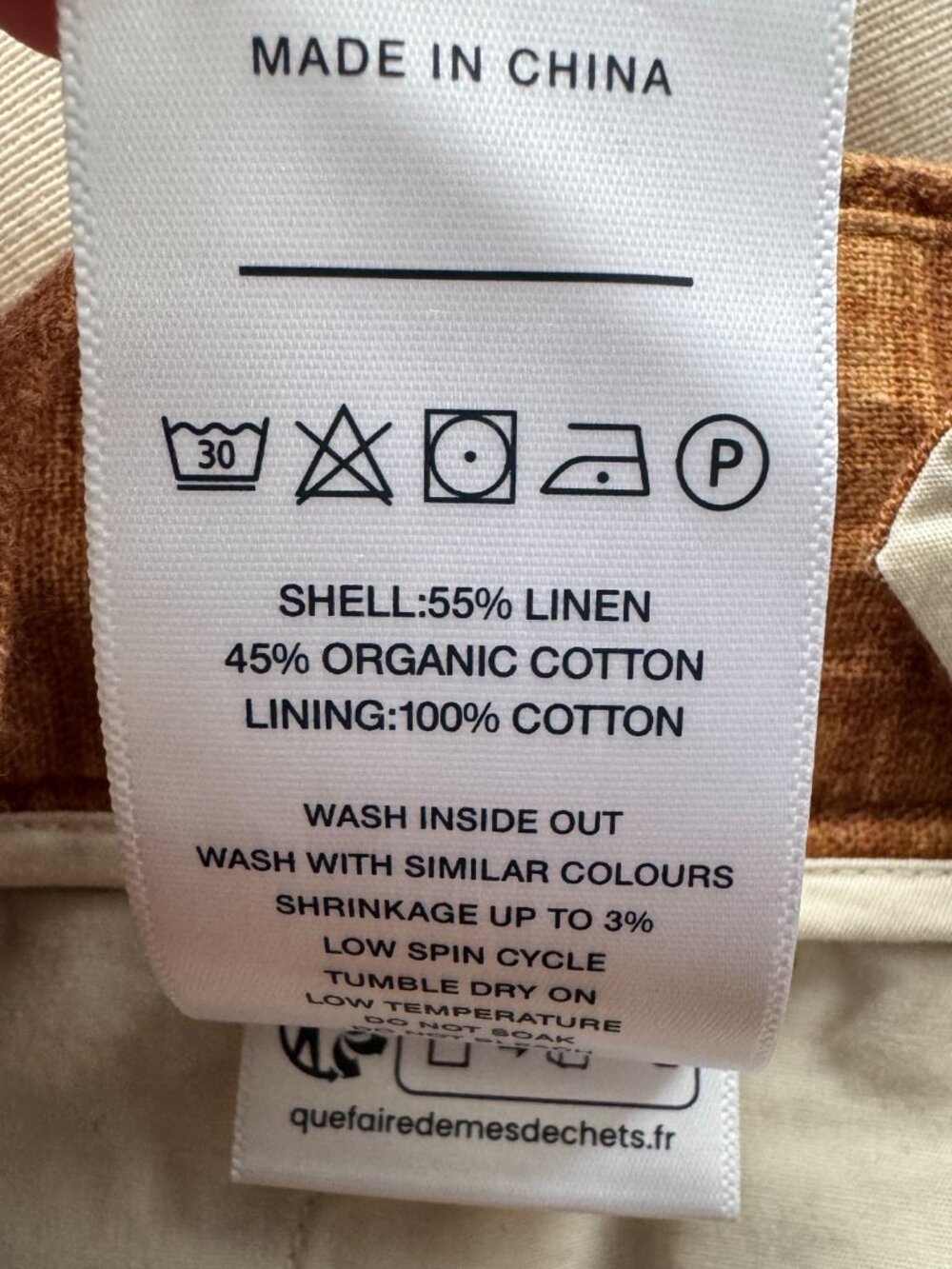 NN07 "Kay" Relaxed fit linen blend pant in brown, size 32 x 32 - Picture 10 of 12